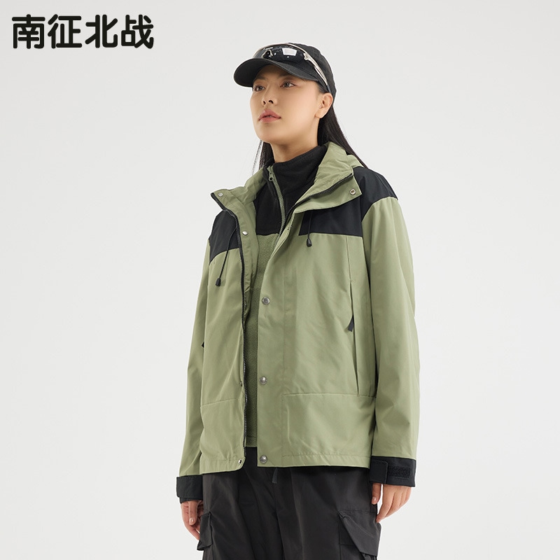 秋冬のアウトドア登山突撃服カップル3 in 1防風撥水保温厚手コート女性