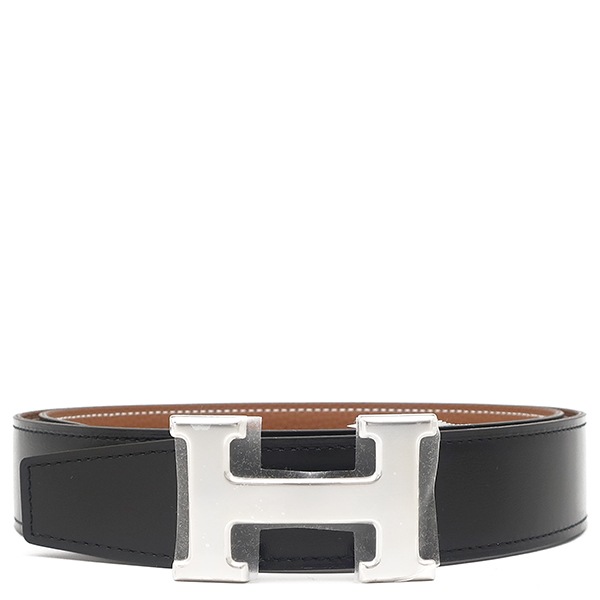 エルメス ベルト コンスタンスH トゴ ボックスカーフ ブラック×ゴールド #85 シルバー金具 新品 未使用 Hバックル リバーシブル W刻印(2024年製) 【箱】【中古】