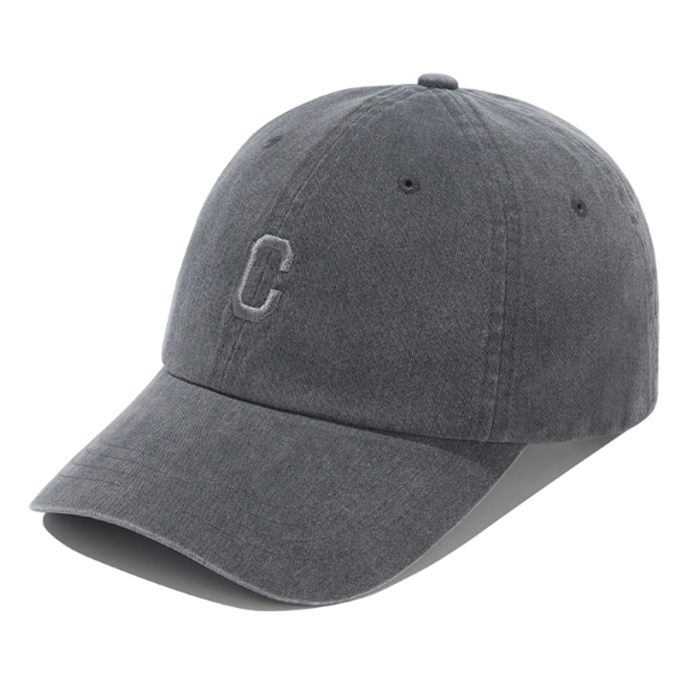 Washed C Logo Ball Cap Charcoal