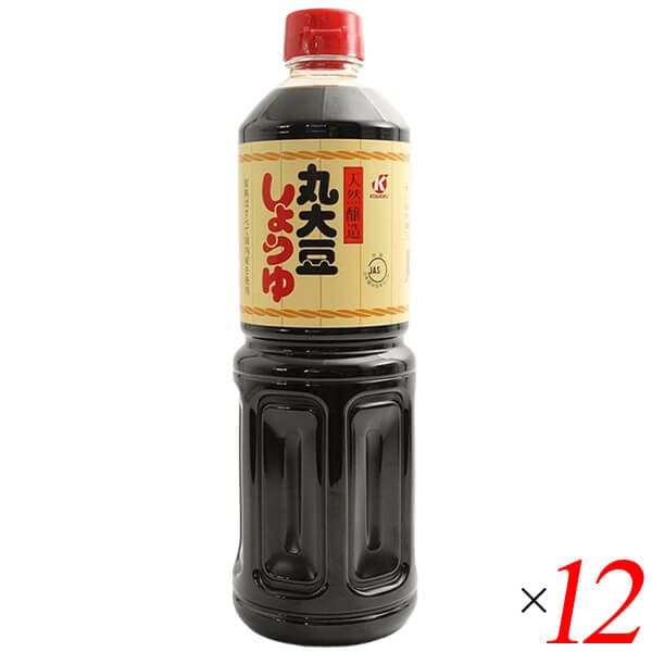 恒食 丸大豆醤油（国内産100％）1L 12本セット（1ケース）