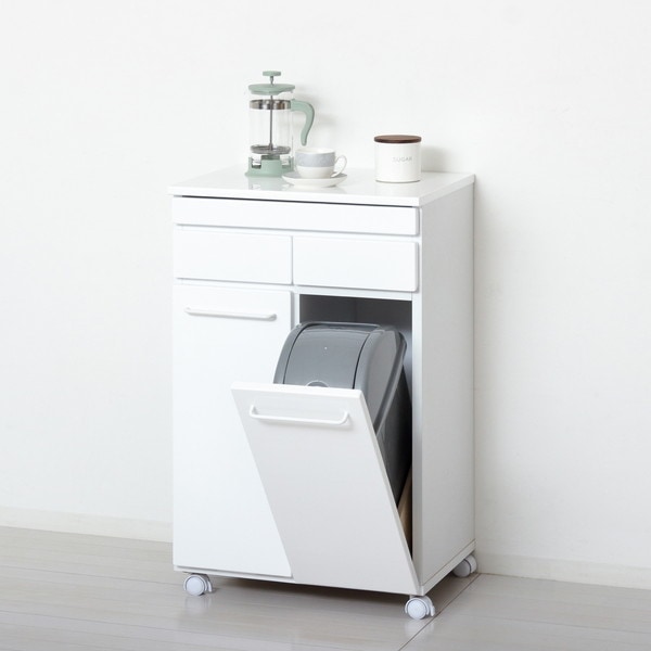 23732 スライド棚付ダストボックス2D ホワイト メーカー直送