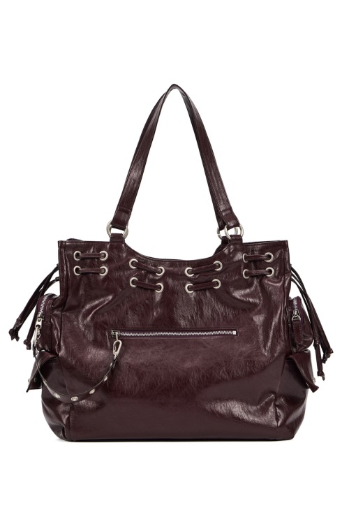 【DEINET】 DEINET NEW STUD STRING BIG BAG IN BURGUNDY トートバッグ 正規品