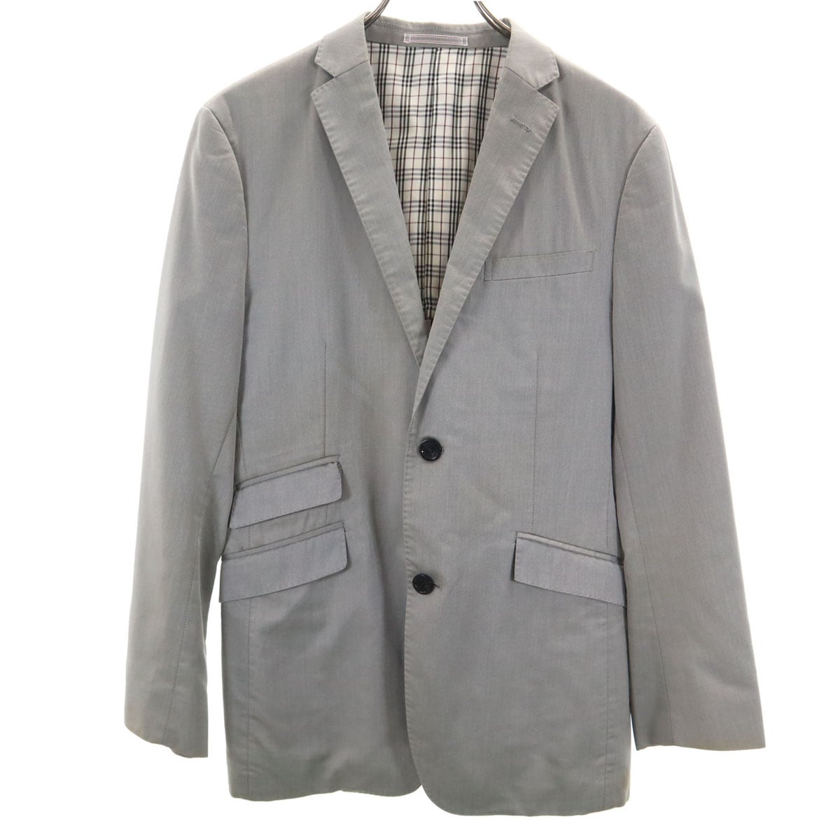 BURBERRY BLACK LABEL バーバリーブラックレーベル テーラードジャケット M グレー 三陽商会 メンズ 古着