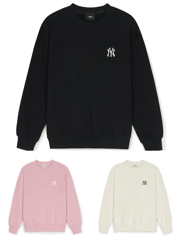 3AMTM0451 正規品保証 関税負担なし 韓国限定販売 男女共用 [25S新商品]クラシックモノグラムビッグラックス マンツーマンTシャツ ニューヨークヤンキース