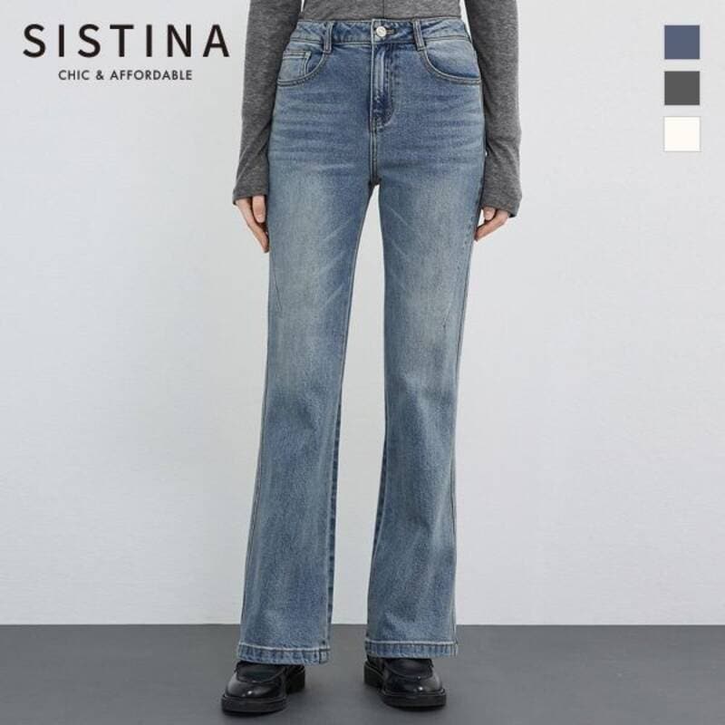 斜めカットのブーツカットデニムパンツ_ASMSLQ11040