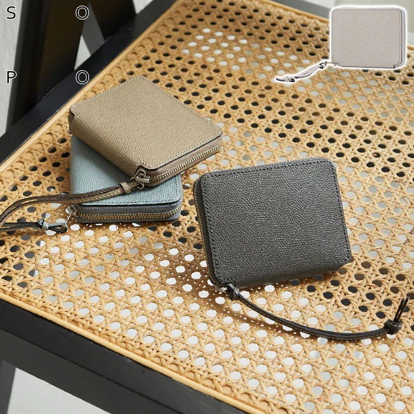 二つ折り財布 財布 レディース メンズ ブランド ファスナー BOX型小銭入れ 札 小銭 小さい レザー ラウンドファスナー 日本製 ROUND ZIP PURSE-DEG/VAL SO36