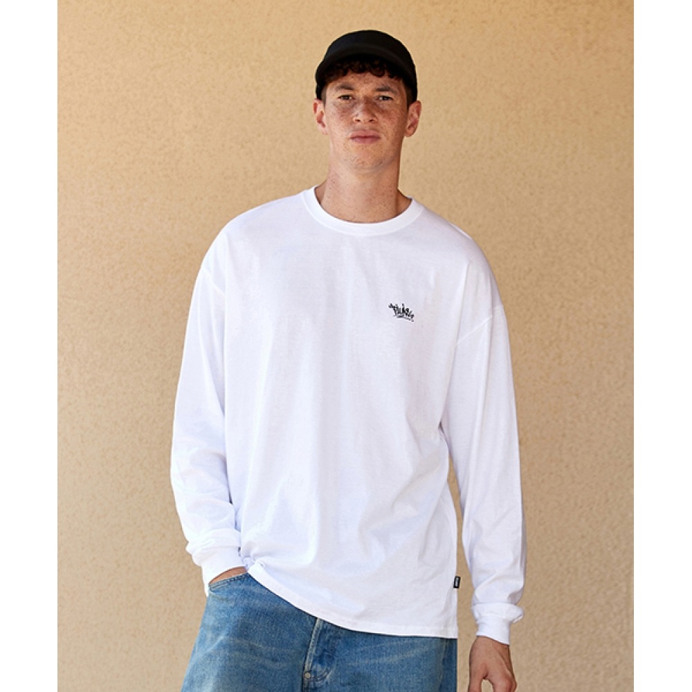 FLUKEスラムロゴ長袖TシャツホワイトFLT119