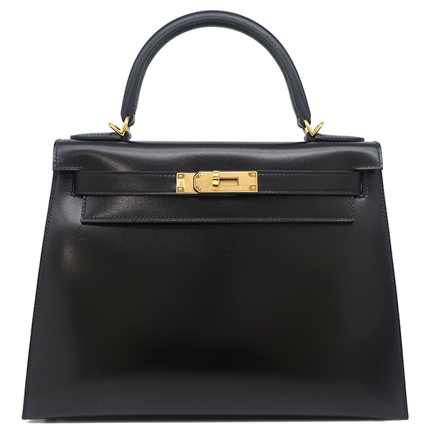エルメス HERMES 2WAYバッグ ケリー28 外縫い ボックスカーフ ブラック ゴールド金具 黒 B刻印（2023年製） 【箱】【中古】