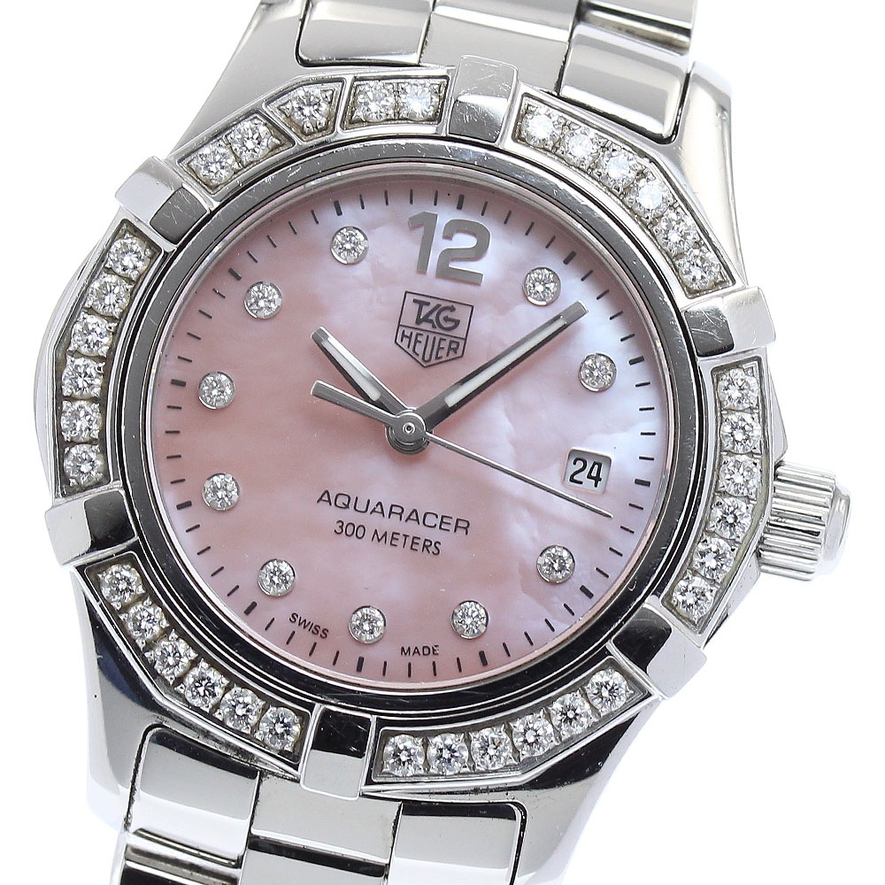 タグホイヤー TAG HEUER WAF141B アクアレーサー ダイヤベゼル 10P デイト クォーツ レディース _875841【中古】 107,580円