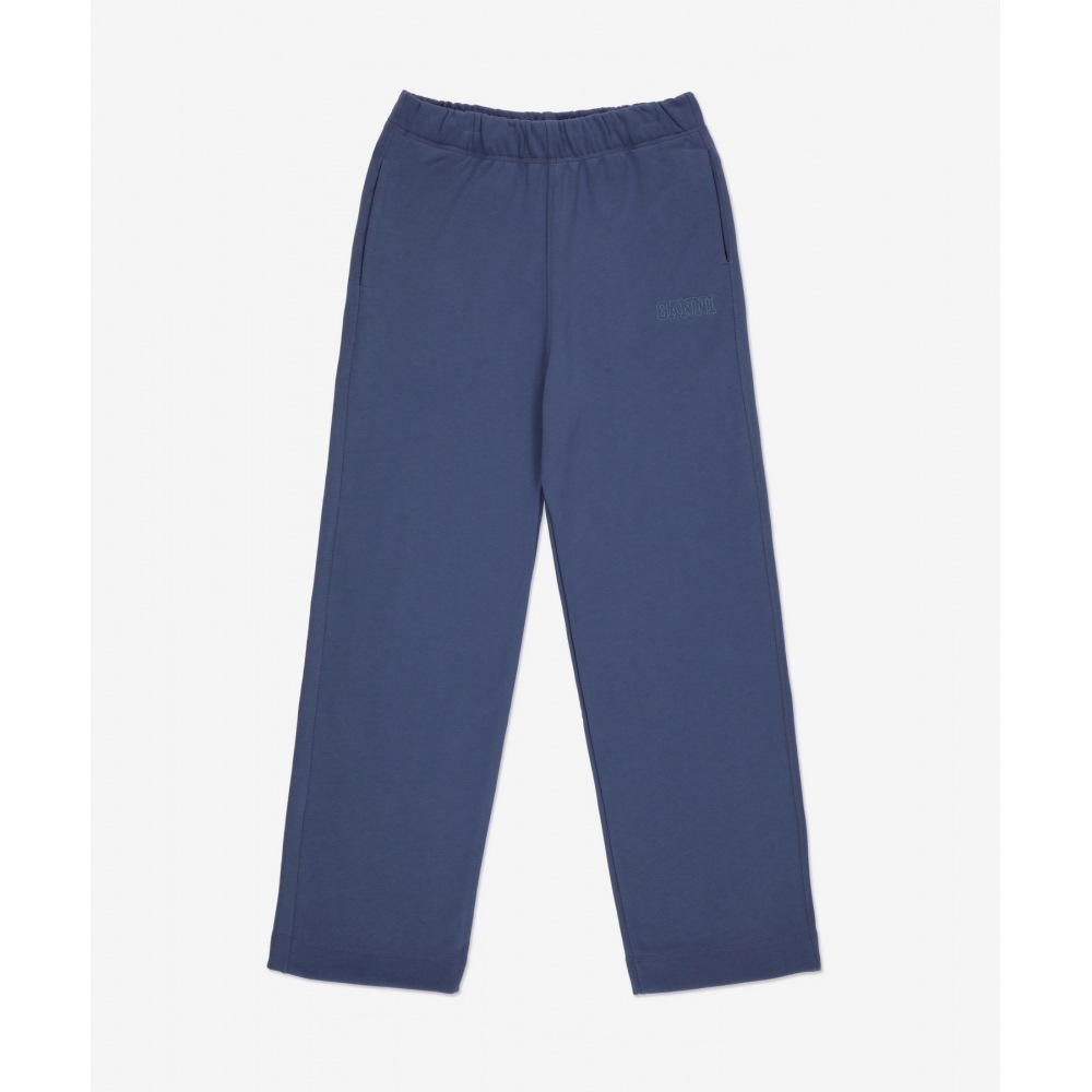 GANNI レディースルーズフィットロゴパンツ-グレーブルー/ T3382758