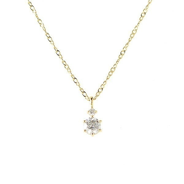 リボン済＆紙袋 4c ネックレス 正規品 レディース 2石モチーフ ネックレス ペンダント 4度 プレゼント ジュエリー アクセサリー シルバー 祝い 喜ばれるギフト