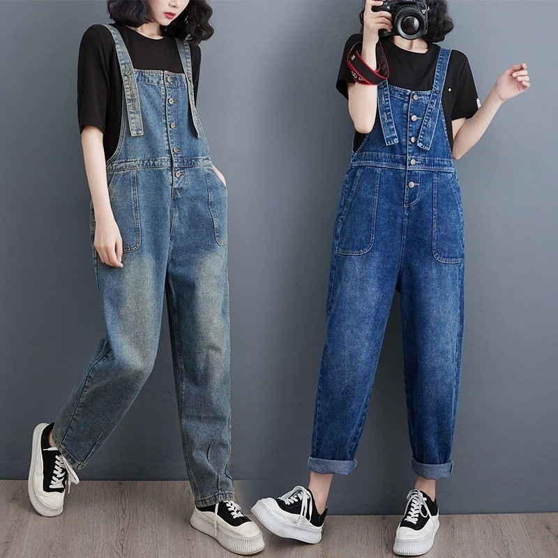 【2枚購入で100円OFF】今買いたいが特売！オールインワンパンツ ワイドパンツ ストレート ゆったり ハイウエスト 春夏 レディース デニムサロペット