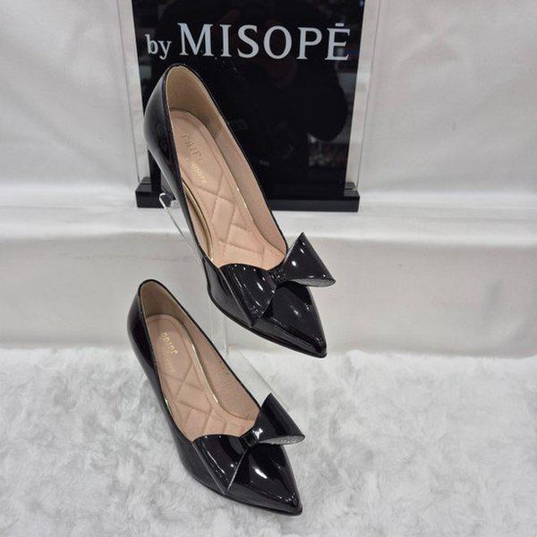 By 女性 リボン装飾 パンプス 112HT431FG007 BLACK 1 JJ