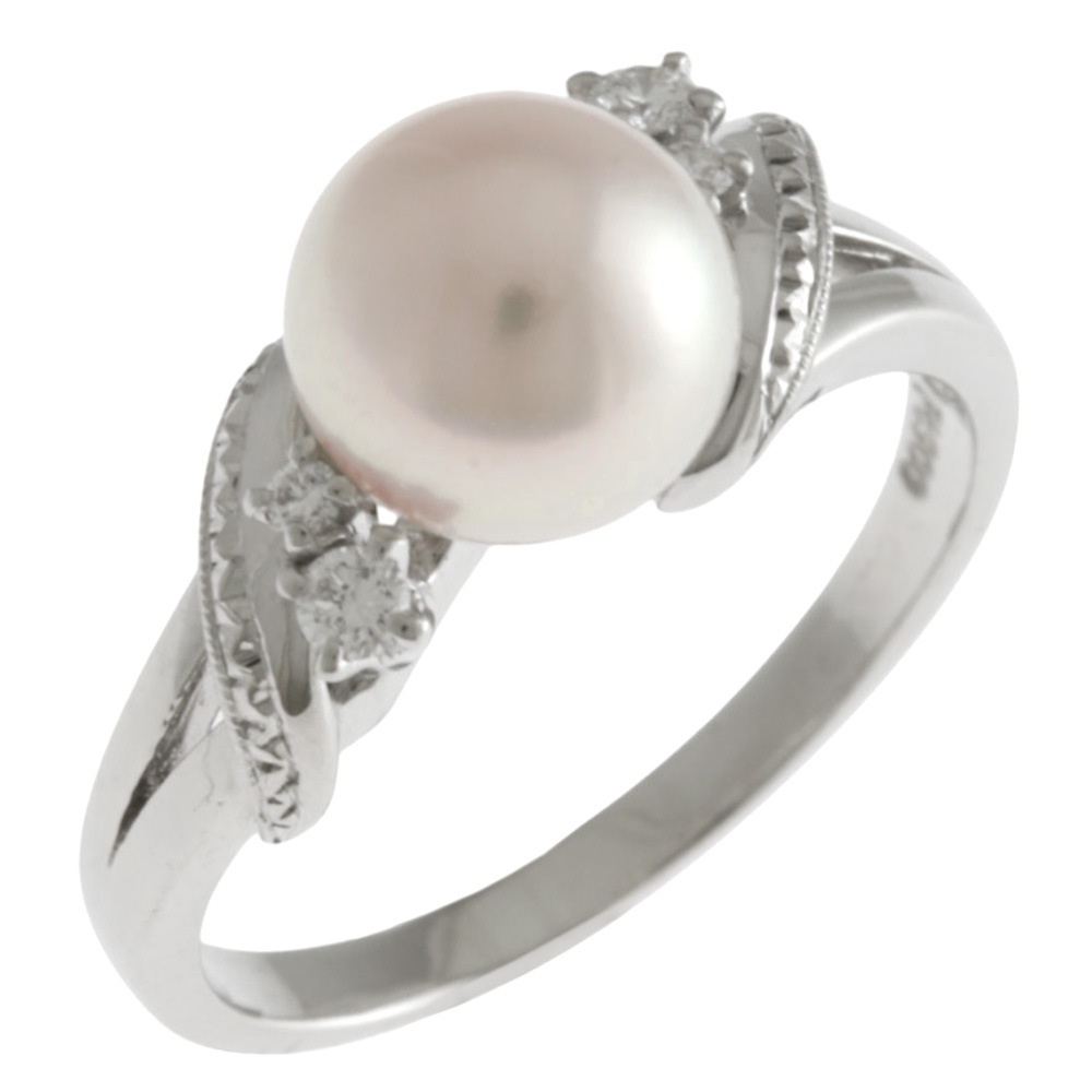 タサキ 田崎真珠 ダイヤモンド リング Pt900 TASAKI V字 中古 宝