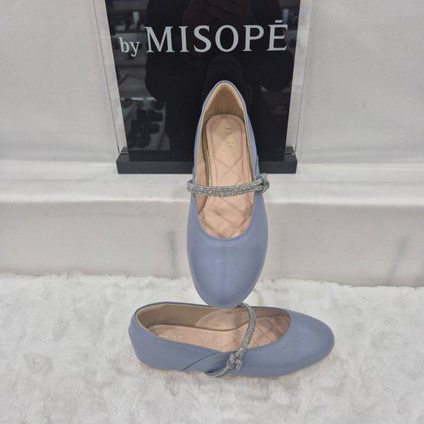 By 女性 ジュエリー ストラップ フラット シューズ 112HT435SF004 SKY 4 JJ