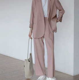 スーツ ワイドパンツ ジャケット ハイウエスト トップス パンツ ロング丈 長袖 Vネック 襟付き ルーズ スリム タイト 細身 ストレート ワイド スマート ポケット 前開き かわいい きれいめ