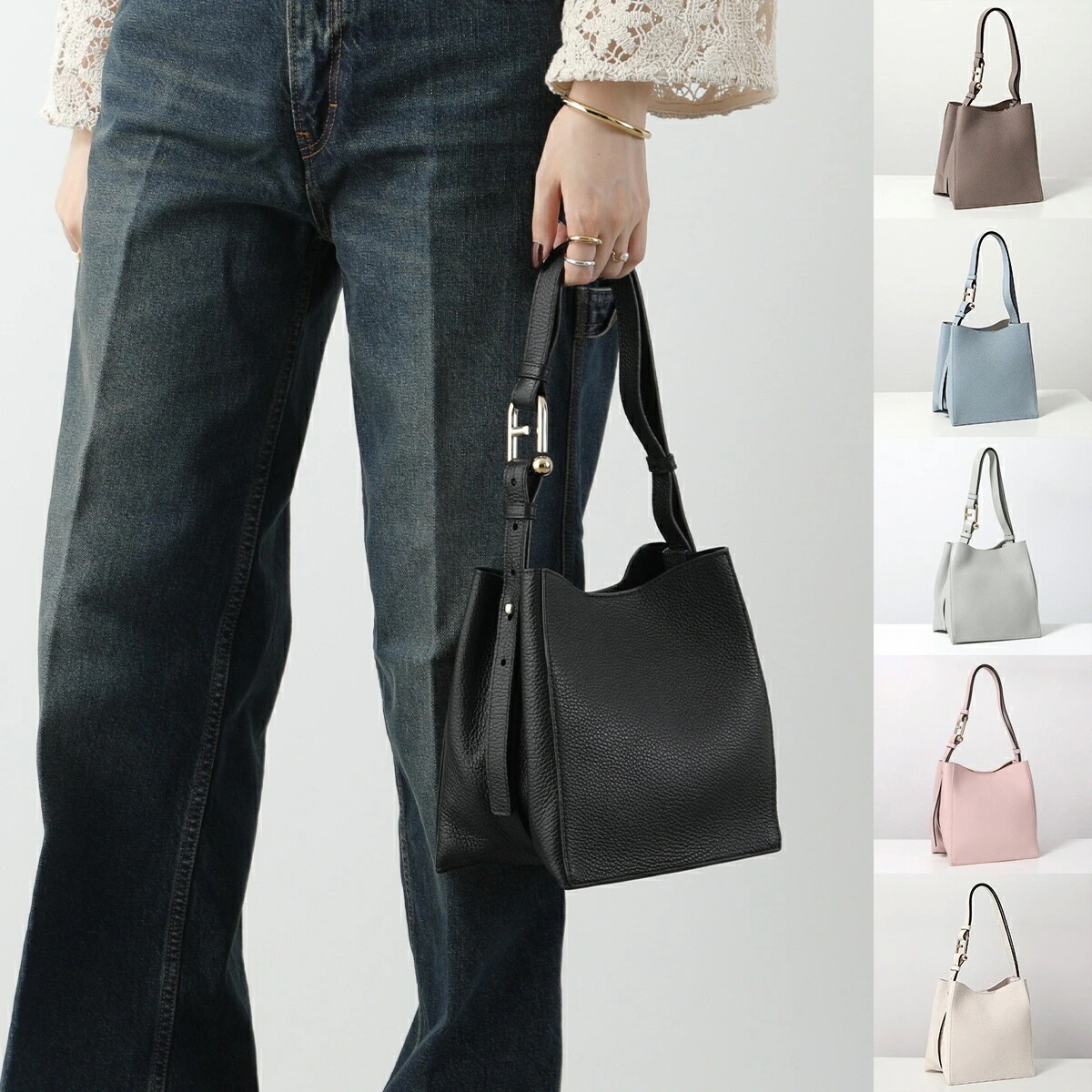 Furla フルラ ハンドバッグ NUVOLA MINI ヌヴォラ WB01373 HSF000 レディース レザー バケットバッグ ロゴ 鞄 カラー8色