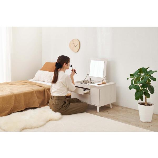 ドレッサー テーブル ロータイプ ミラー付き 幅60cm コスメテーブル 収納付き おしゃれ コンパクト