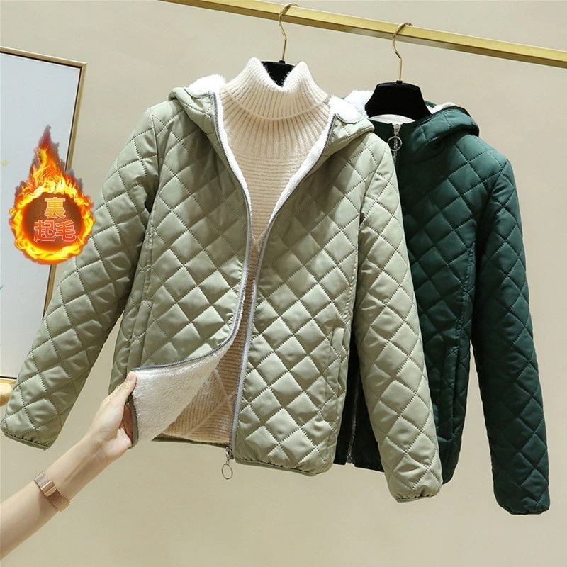 キルティングレディースコート裏起毛キルティング中綿コート裏ボアアウター秋冬フード付き軽い中綿入り防寒キルティングコー