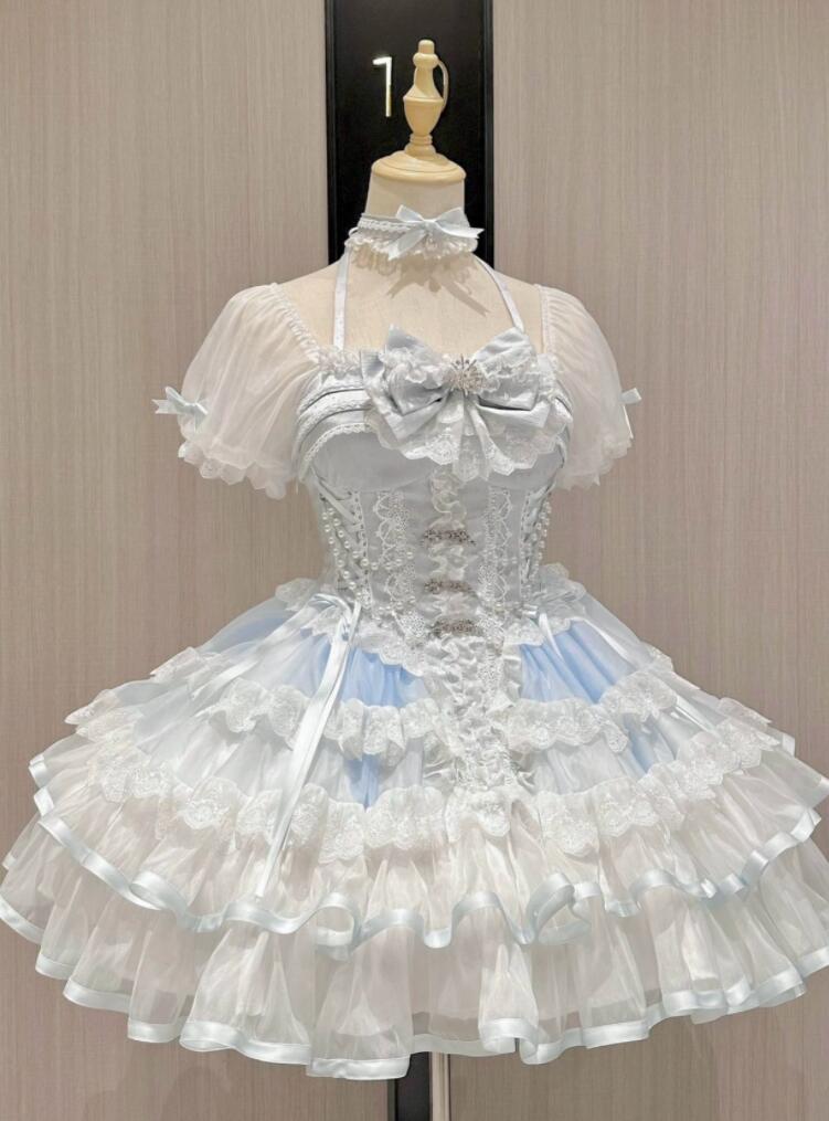 【新作登場 最安値!】80ロリータopワンピースゴスロリ コスプレ メイド服 コスチューム 文化祭 学園祭 衣装 仮装 ハロウィン おすすめ 可愛い ドレス　日常　写真　舞台　花嫁　洋服　ハ