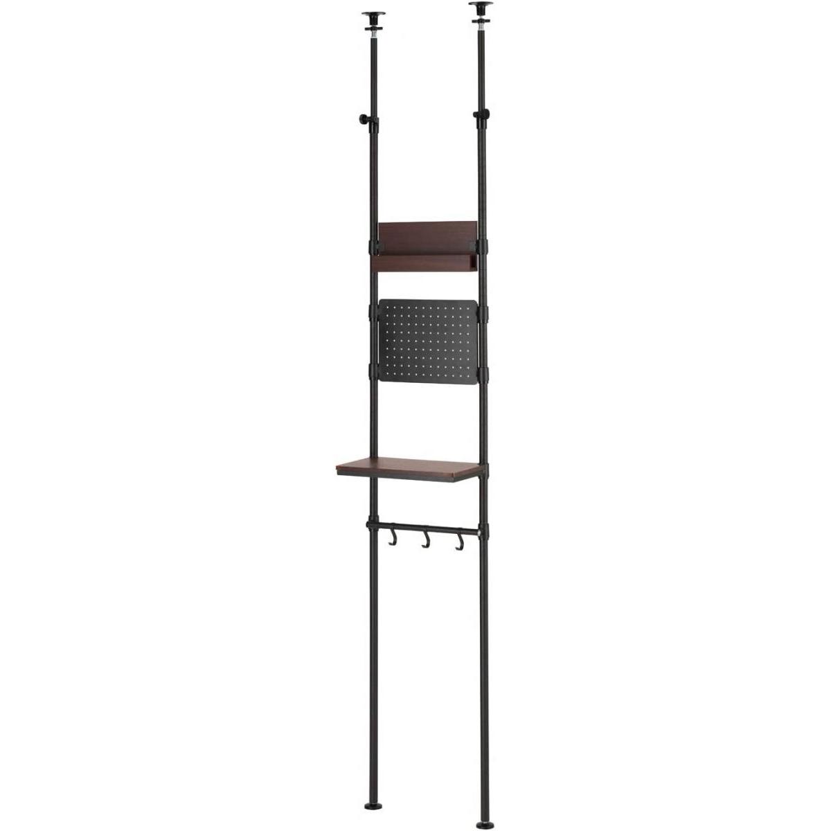 ルミナス ノワール 突っ張り収納ラック テンションラック 幅45×奥行25×高さ220～280cm NO40-T 　壁面収納 ウォールラック 【お客様組立】