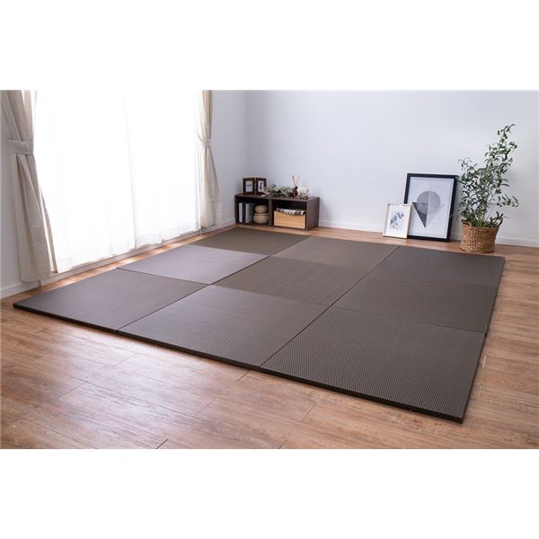 [9枚入] PP 置き畳/ユニット畳 [約幅82x奥行82x高さ2.5cm ブラウン] 洗える 19,395円