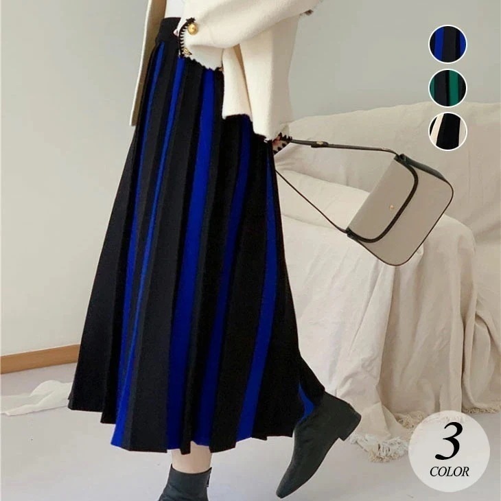 カラー プリーツ スカート レディース フレンチ レトロ 秋 冬 ハイウエスト ロングスカート Aライン レトロ プリーツスカート おしゃれ きれいめ ミモレ丈 韓国ファッション