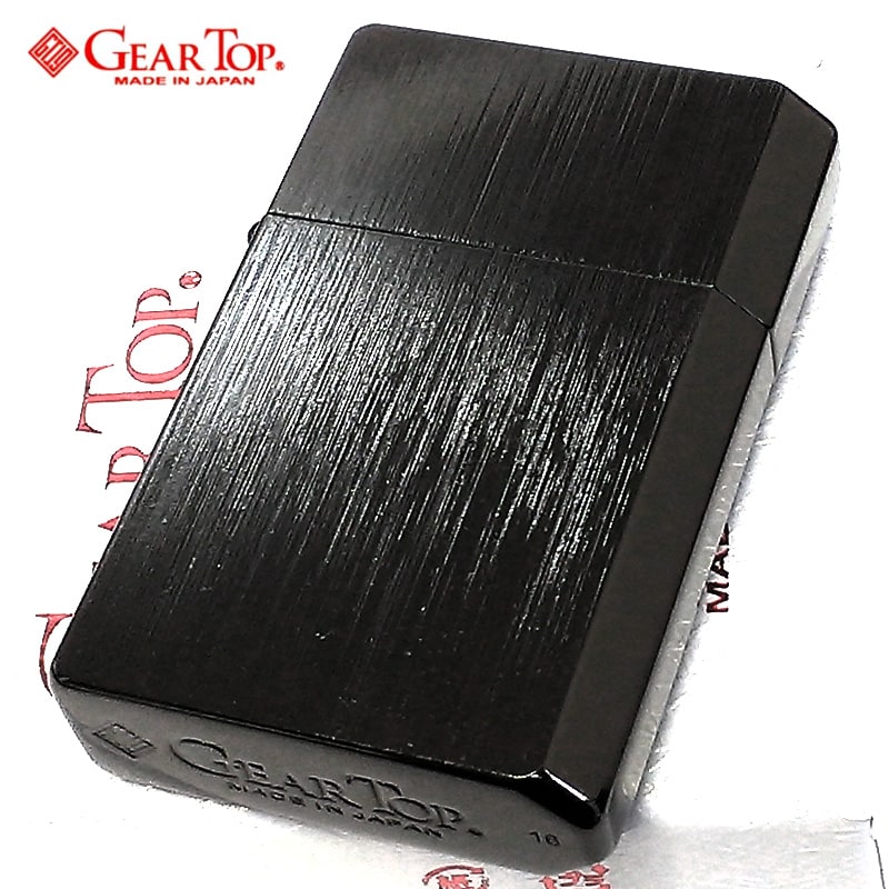 ギアトップ イオンブラック サンダーイオン オイルライター 黒 両面加工 かっこいい GEAR TOP 日本製 シンプル 重厚 おしゃれ 国産品 メンズ プレゼント ギフト