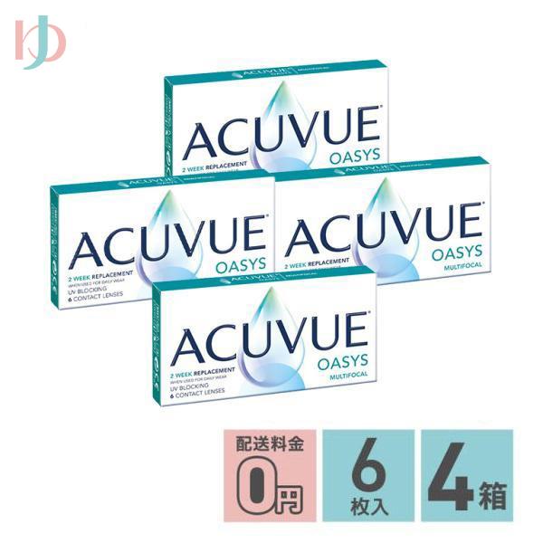 メーカー直送/アキュビューオアシスマルチフォーカル 6枚入 4箱セット 遠近両用 2week