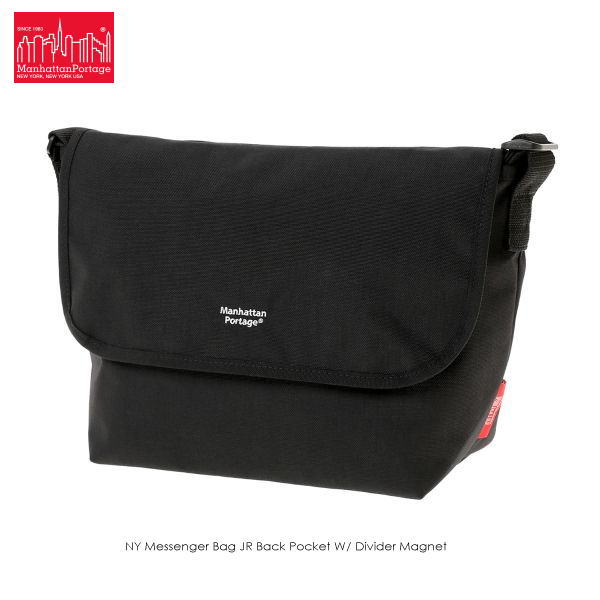 正規品 ナイロン メッセンジャー バッグ JR/MD/ バックポケット W ディバイダー マグネット ブラック NY 1606 JR BP D MGNT BLK