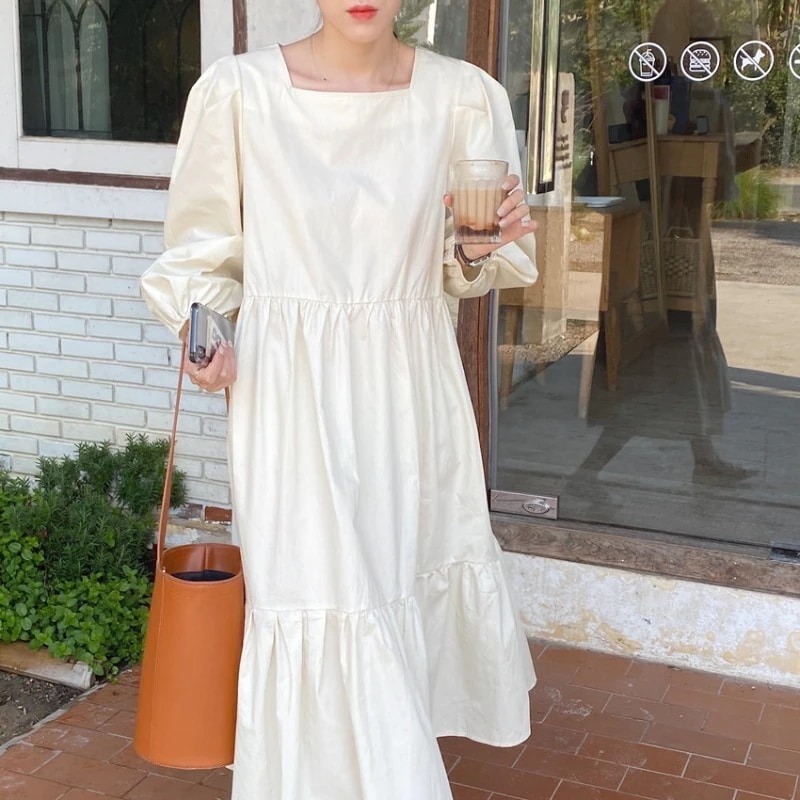 ワンピース レディース ドレス ロングスカート スカート ステッチ スリム プルオーバー ミドル丈スカート かわいい 大人可愛い きれいめ シンプル カジュアル 大人 上品 おしゃれ お洒落