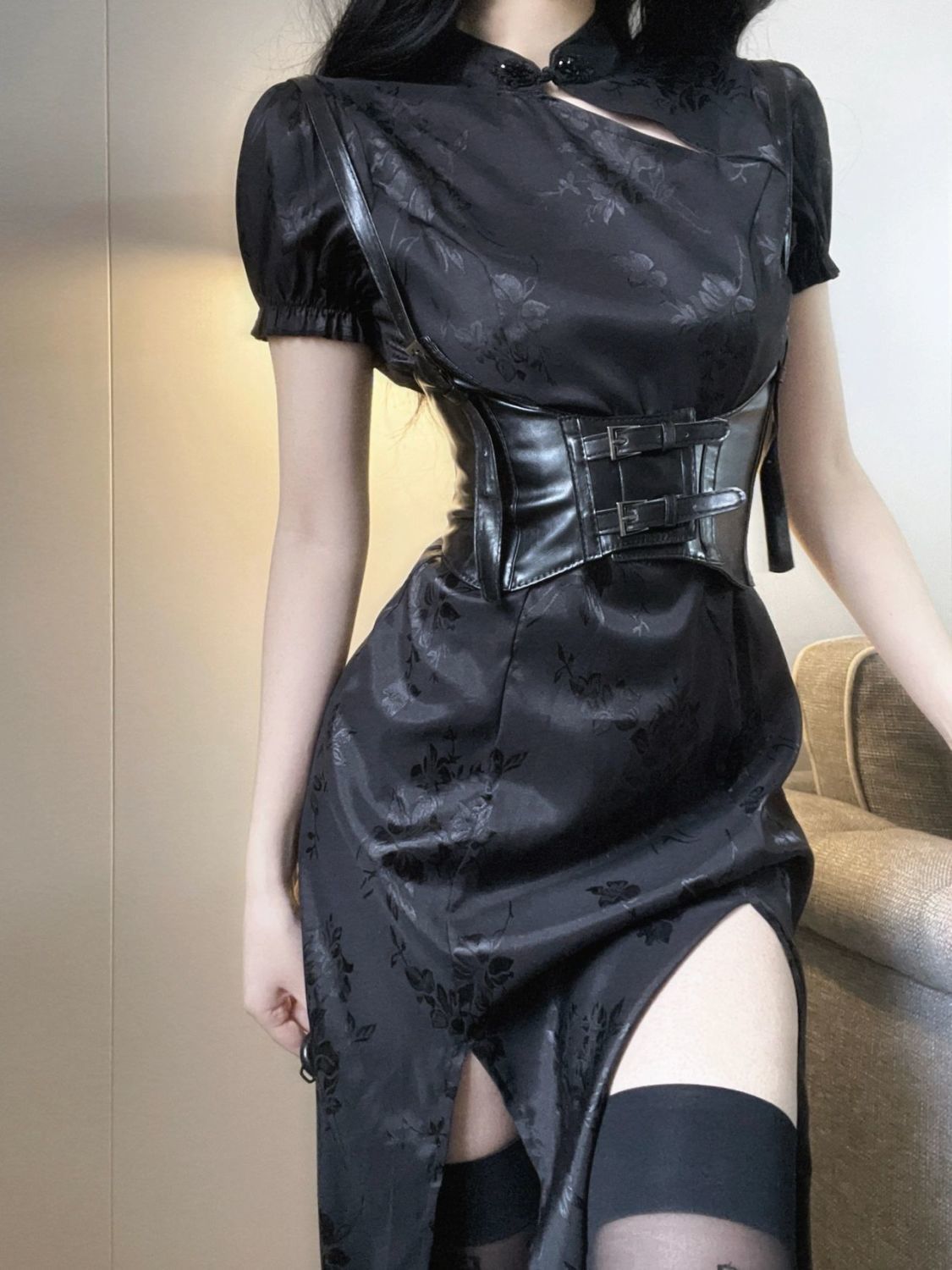 2024夏の新作レトロギャルウ今週の割引は 25% オフですエストバックルチャイナ開叉+ウエストカバーの2点セット ワンピース メガ割