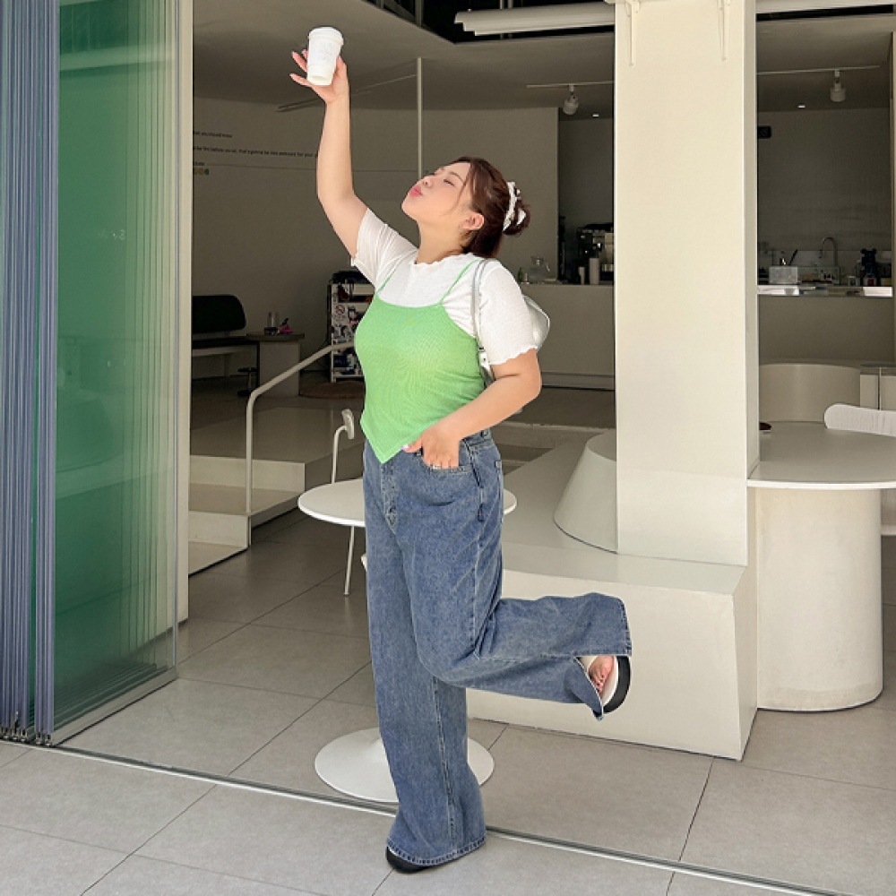 (JSTYLEのイーブレット) イーブレットヘルペンリサイクルデニムワイドパンツ JSTYLE