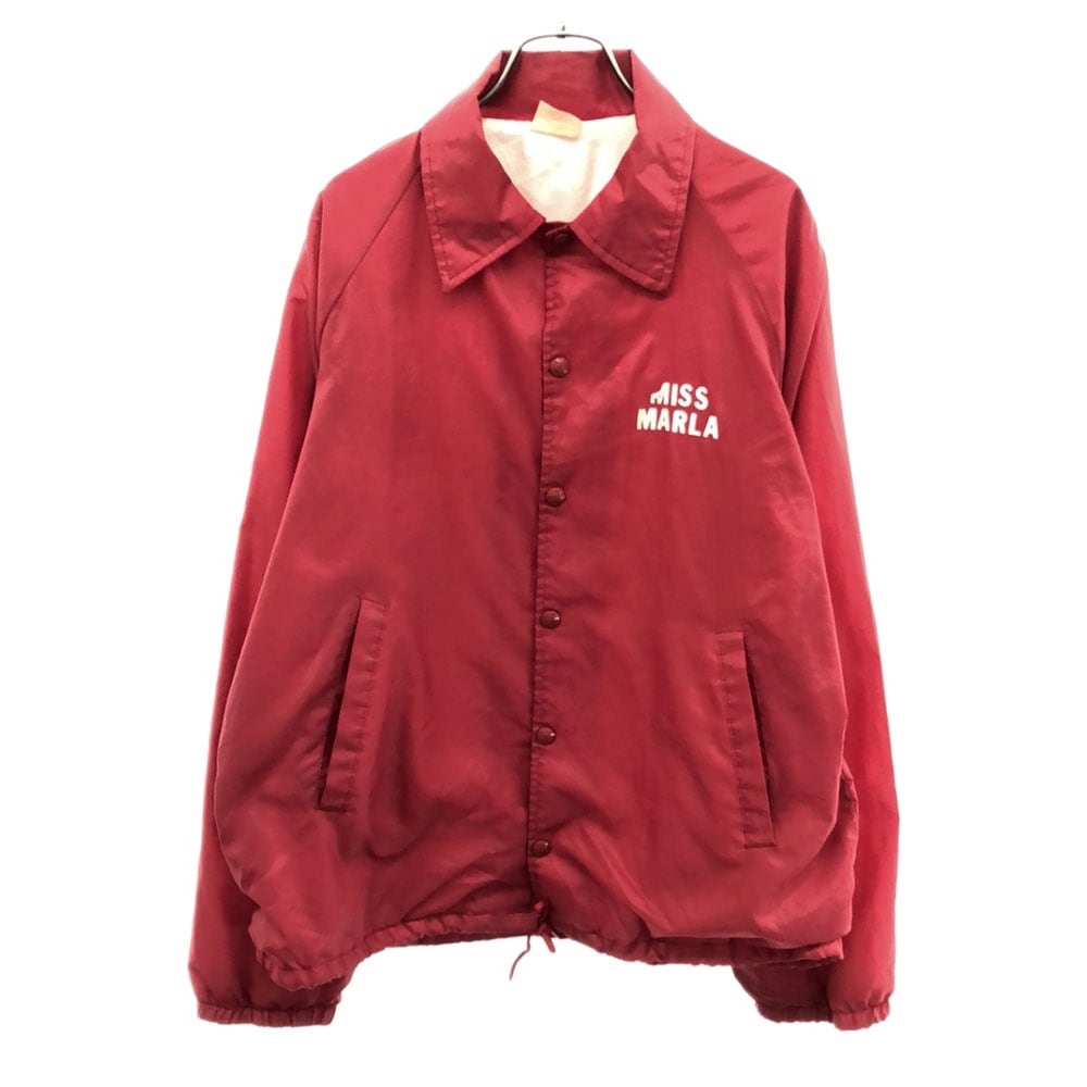 アーバンスポーツウェア 70s USA製 ヴィンテージ プリント ナイロン コーチジャケット M レッド AUBURN SPORTS WEAR メンズ