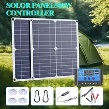 500W ソーラーパネルシステム - 12V 高効率キット RV オフグリッド電源およびバッテリー充電用デュアル USB および 100A コントローラー