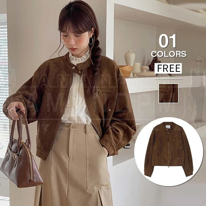 ジャケット レディース 秋 カジュアル ブルゾン 春 秋冬 旅行 長袖 ライト アウター カジュアル ジッパー きれいめ 大きいサイズ ゆったり トップス 無地 羽織り 体型カバー シンプル ジップア