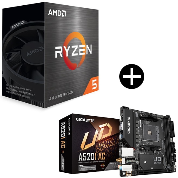 国内正規品 Ryzen 5 5500 Wraith Spire Cooler CPU + GIGABYTE A520I AC マザーボード セット