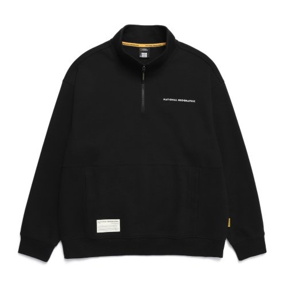 ナショナルジオグラフィック (ナショナルジオグラフィック) N241USW906 快適なトレーニングハーフジップアップスウェットシャツカーボンブラック