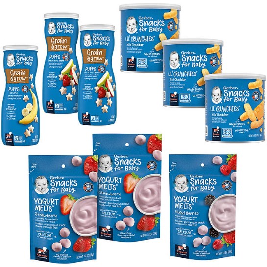 Gerber 2nd Baby Snacks, Yogurt Melts, Puffs, & Lil Crunchies 9 ct.