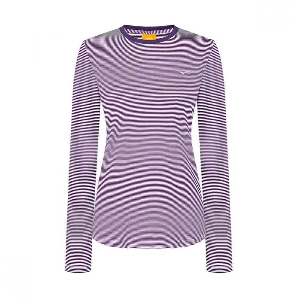 (ルイカステル) 女性用ダックスフントストライプラウンドTシャツ