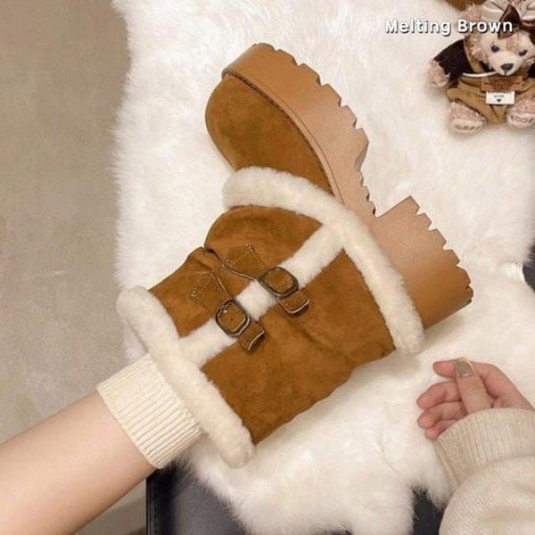 女性用冬用ファーブーツ スエードブーツ SS68