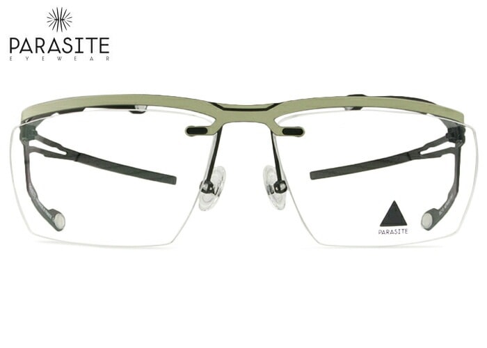 パラサイト PARASITE metroid-0 c.66x グレー MADE IN FRANCE 伊達 度付き ワンポイント 縁なし フチなし リムレス メガネ 眼鏡 55サイズ par002