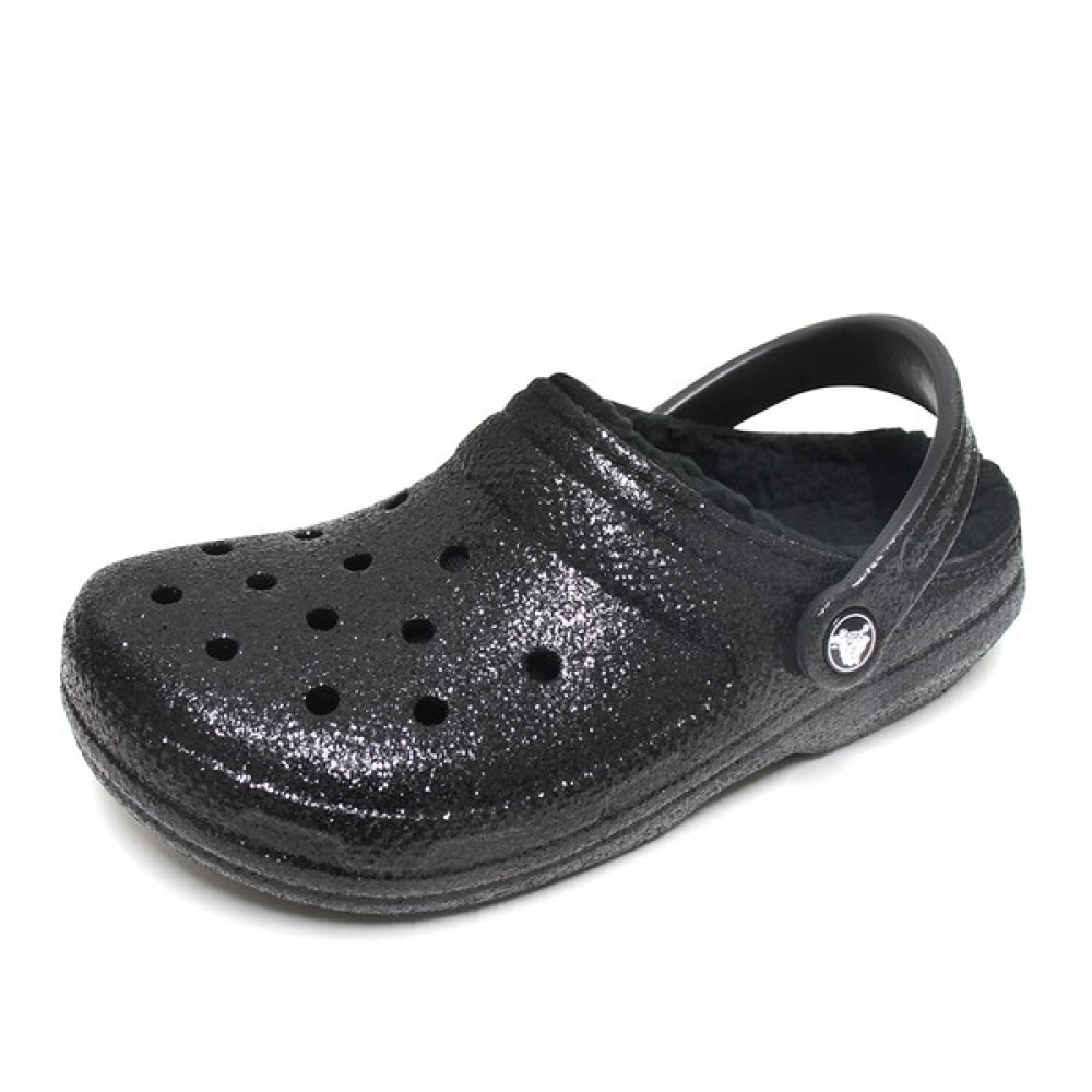 [クロックスシューズ] クロックスクラシック裏地付きグリッタークロッグブラック 205842-001