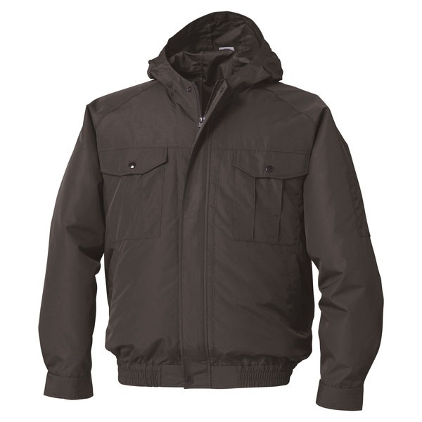 KU90810チャコールLL フード付ポリエステル製ワーク