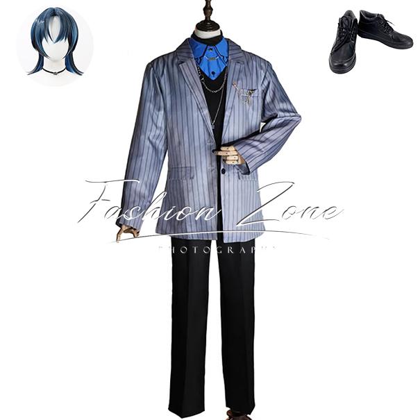 激安販売!hololive ホロライブ Vtuber 風 火威青 ReGLOSS 日常服 コスプレ衣装 ウィッグ 靴 cosplay ハロウィン 演出服 変装