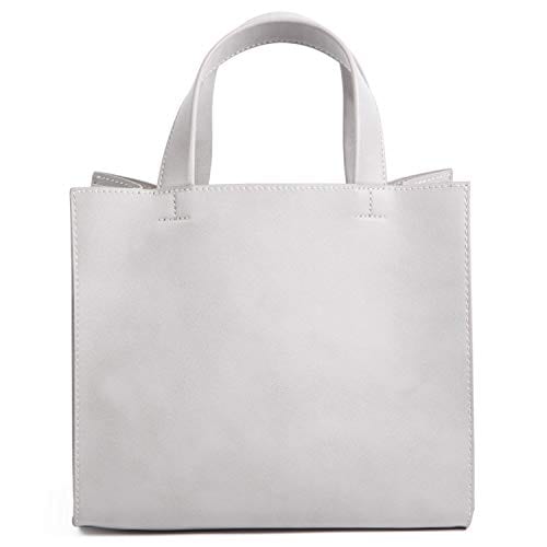 [ムラ] トートバッグ レディース 小さめ スクエア 軽量 ミニ ミニトート バッグ グレー