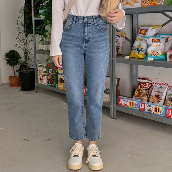 デレク スリムバギーフィット ストレートジーンズ_ビッグサイズ