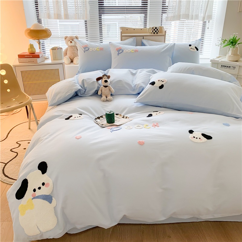 ins小清新ベッドに純綿全綿100枚子供布団カバー漫画寮シーツ3枚ベッドセット 8,615円
