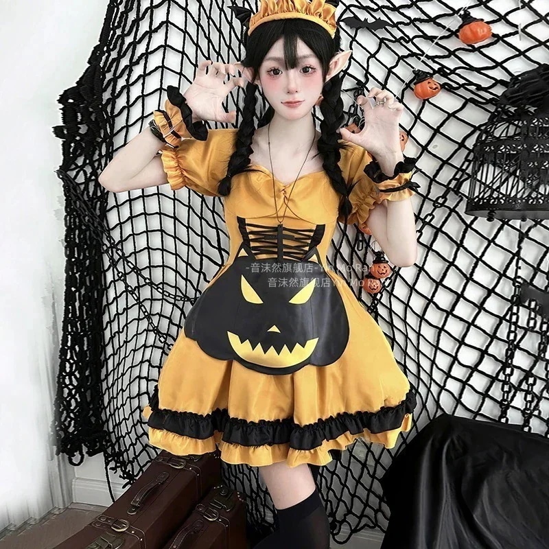 期間特典正規品 カボチャパーティー 衣装 カーニバル夜 メイド服 コスプレ 暗黒小悪魔 cos服