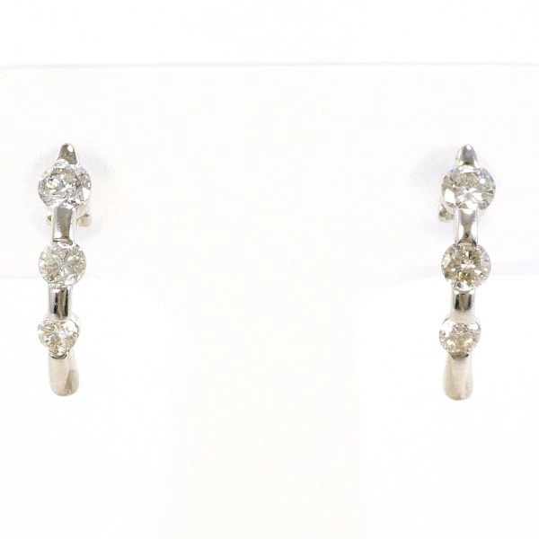 K18 18金 WG ホワイトゴールド ピアス ダイヤ 0.25 ×2 ジュエリー 中古